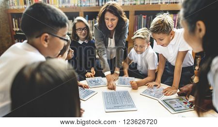 School Teacher Teaching Students Learning Concept