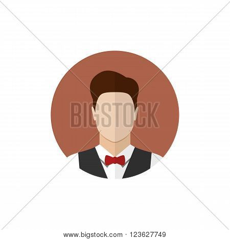 Waiter icon isolated on a white background. Butler icon. Flat style vector illustration
