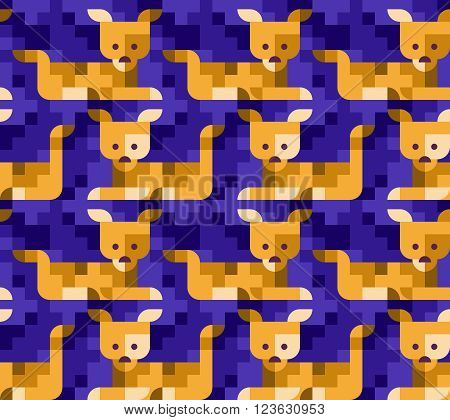 Vector colorful seamless geometric pattern with puppies.