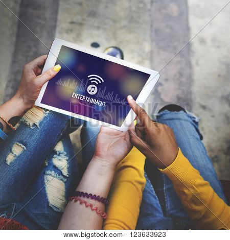 Entertainment Boardcasting Media Online Music Concept