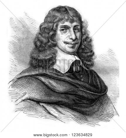 Francois Sarasin., vintage engraved illustration. Magasin Pittoresque 1870.