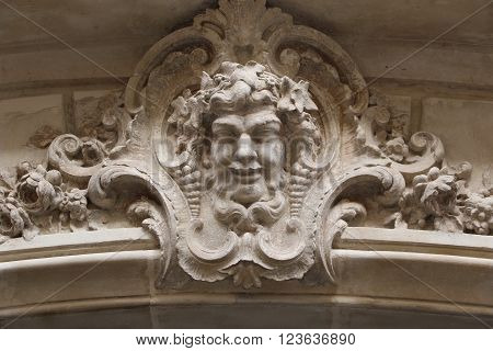 Detail of an old porch in Paris