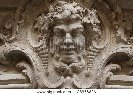 Detail of an old and classical porch in Paris