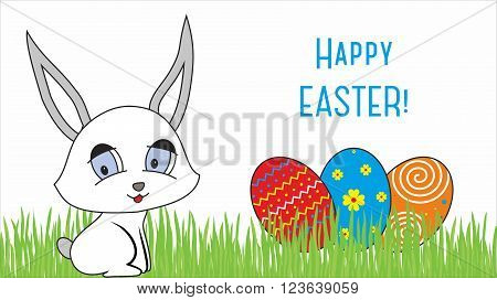 Easter design with cute banny and text