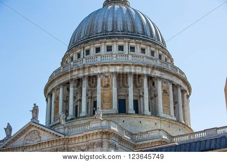 St. Paul cathedral fronton, arhitectural facade detail