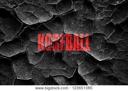 Grunge cracked korfball sign background with some soft smooth lines