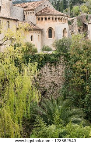Famous Saint Guilhem le Desert village protected by UNESCO, France