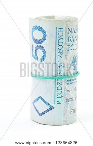 Roll Of Polish 50 Pln Banknotes