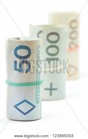 Rolls Of Polish Banknotes