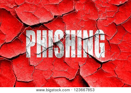 Grunge cracked Phising fraud background with some smooth lines