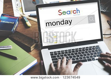Monday Agenda Day Workday Calender Concept