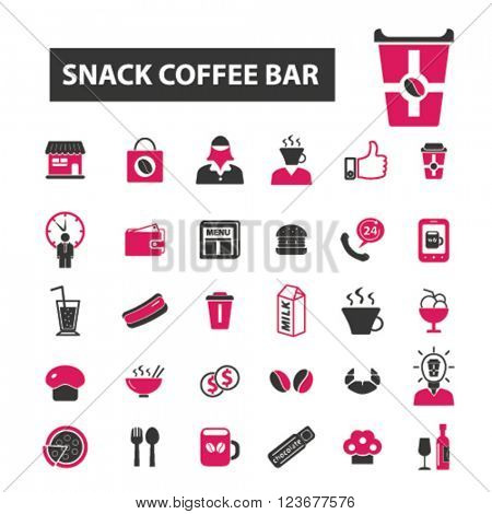 snack coffee bar icons
