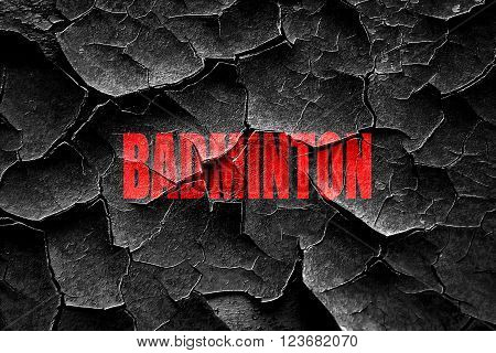 Grunge cracked badminton sign background with some soft smoot lines