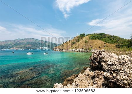 View of Yanui Beach Phuket Thailand. Andaman sea Phuket Thailand