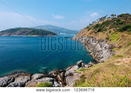 View from Promthep cape in Phuket island Andaman sea Thailand