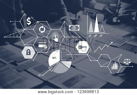 Related Global Connecting Economy Statistic Link Concept