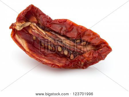 Dried tomato isolated on white background cutout