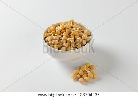 Bowl of sprouted chick peas