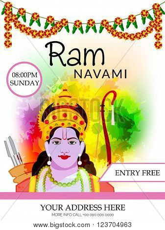 illustration of a Flyer for Ram Navami .