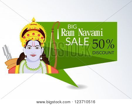 illustration of a sale banner for Ram Navami .