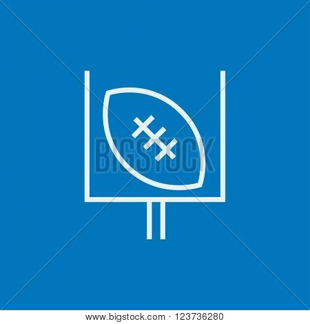 Gate and ball for rugby line icon.