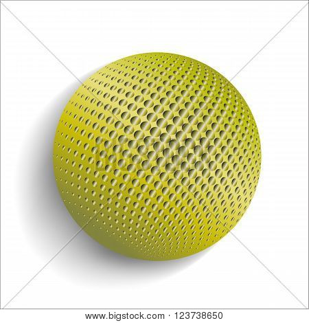 3D illustration bright colored sphere with Halftone-Effect. Isolated object for design on a white background with soft shadow