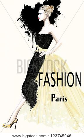 Fashion women defile - vector illustration