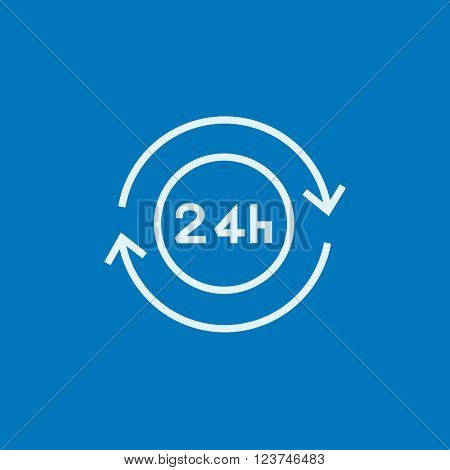 Service 24 hrs line icon.