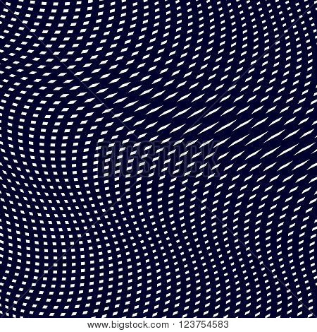 Optical illusion moire vector background abstract lined monochrome tiling. Unusual geometric pattern with visual effects.