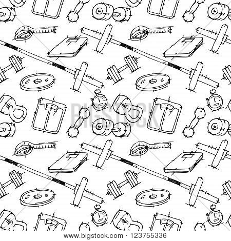 Black and white background. Hand drawn vector stock illustration