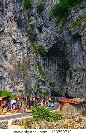 Bicaz Gorges, Romania - July 07, 2015 : Tourists Visit The Bicaz Canyon. Canyon Is One Of The Most S