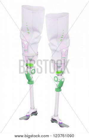 artificial limb under the white background