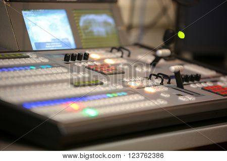 Tv Editor Working With Video And Audio Mixer