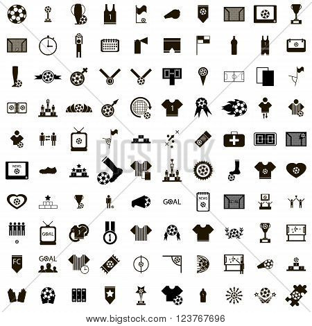 100 Soccer Icons set use for any design