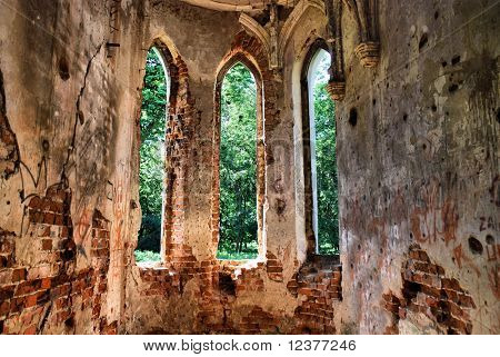 Window of medieval castle