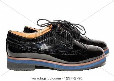 The picture shows the blackshoes on a white background