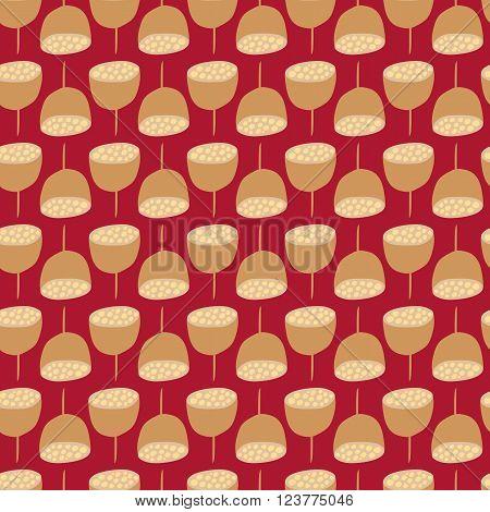 Vector floral pattern in doodle style with flowers and leaves. Poppies on a dark background. Seamless pattern can be used for fills web page background surface textures.