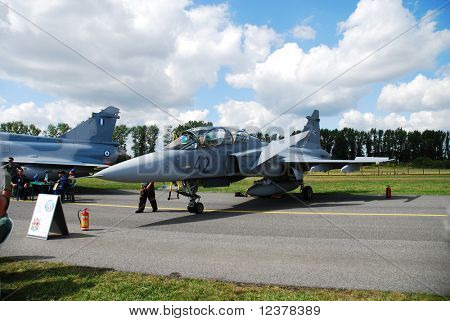 RADOM, Lengyelország - augusztus 31: a Gripen. Nemzetközi légi bemutatók-AIR SHOW 2009 augusztus 31, 2009-ben
