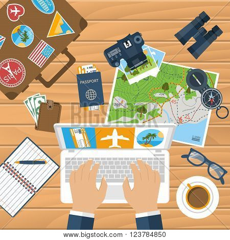 Travel Planning. Trip Plan Vector.