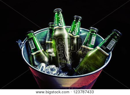 Six Bottles Of Carlsberg Beer