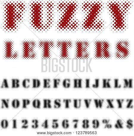 original vector dotted raster font