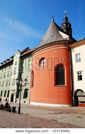 Malý Rynek ve starém městě. Krakov, Polsko