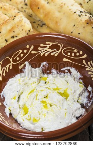 Barbari Or Persian Bread And Strained Yogurt