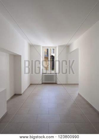 Traditional old house of central europe, empty room, interior