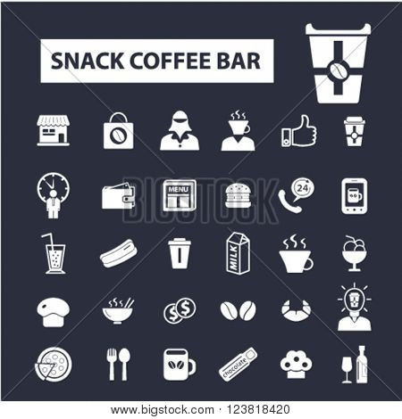 snack coffee bar icons
