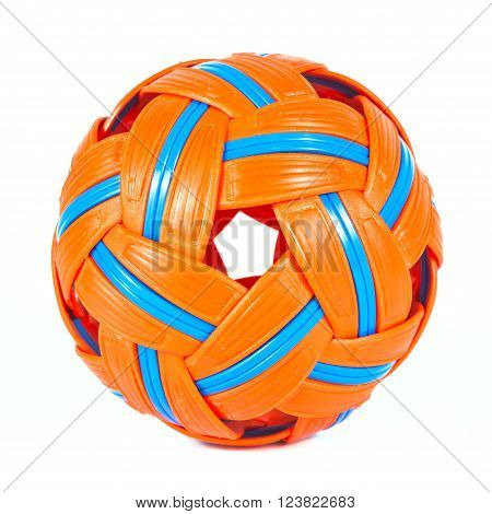 a sepak takraw ball on white background
