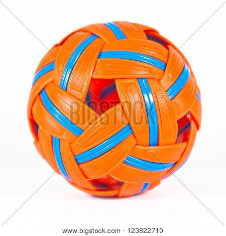a sepak takraw ball on white background