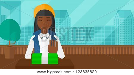 Woman refusing bribe.