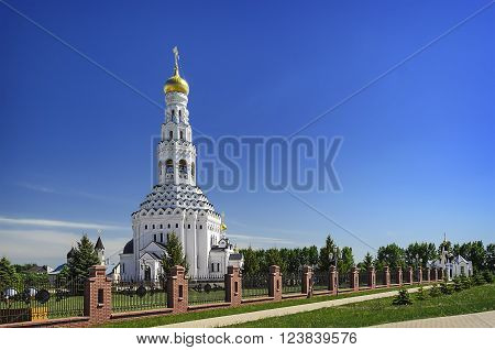 Church of the Holy Apostles Peter and Paul. Temple-monument to soldiers who died during a large-scale tank battle under Prokhorovka. Prokhorovka, Russia