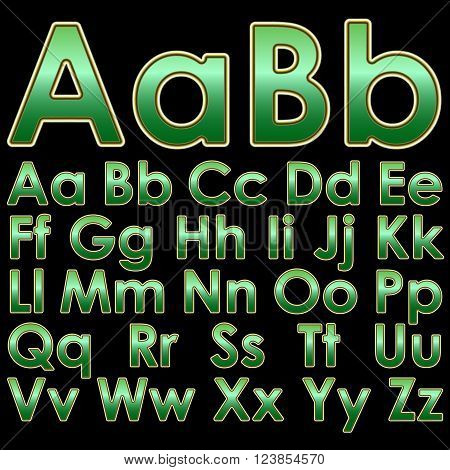Alphabet Pseudo 3D Letters